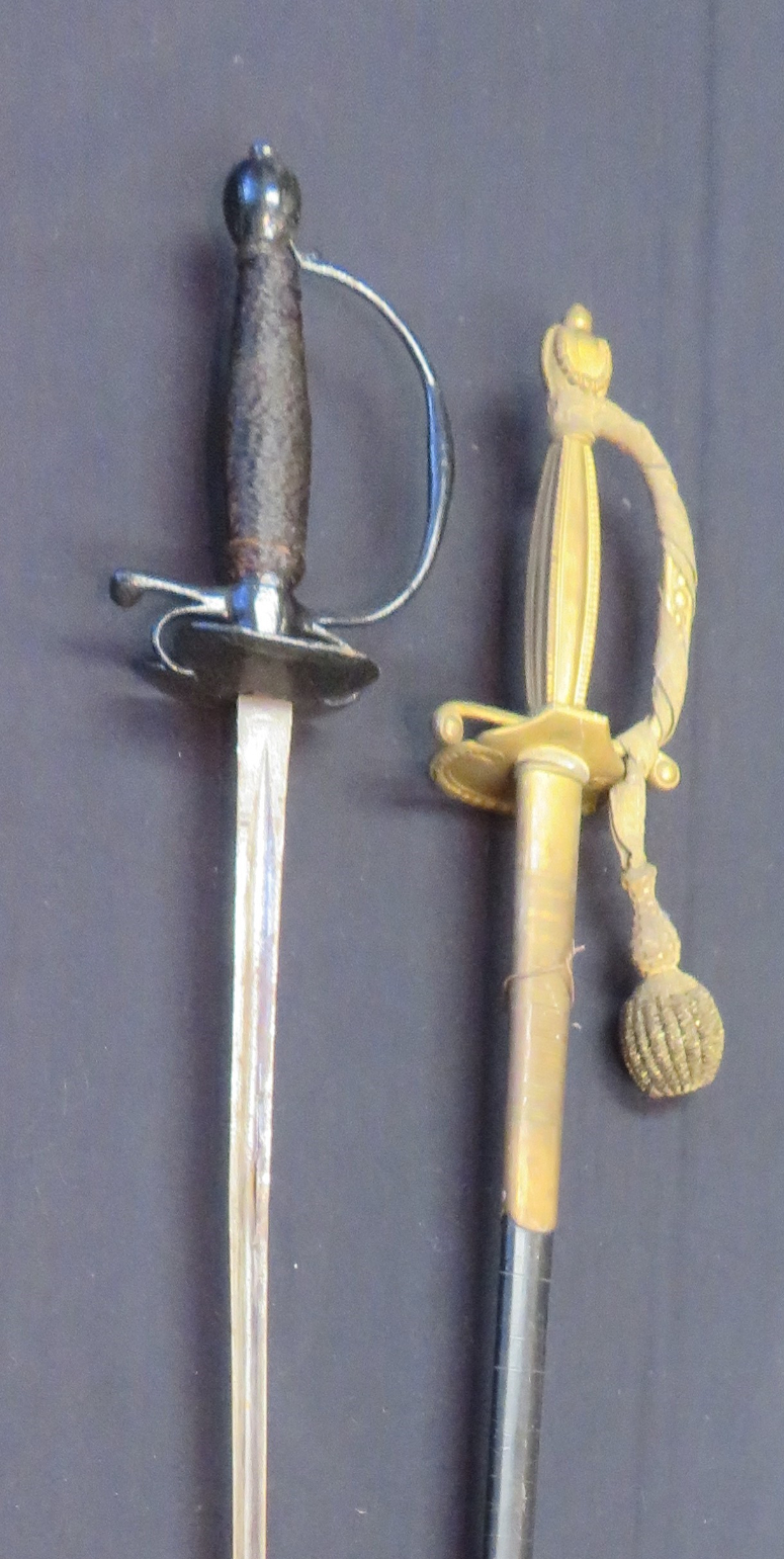 Ⓦ A COMPOSITE SMALL-SWORD^ LATE 18TH CENTURY AND A DIPLOMATIC SWORD^ 20TH CENTURY