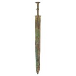 Ⓦ A CHINESE BRONZE SWORD (JIAN)^ PROBABLY ZHOU DYNASTY OR EARLY WARRING STATES (1050-221 BC)
