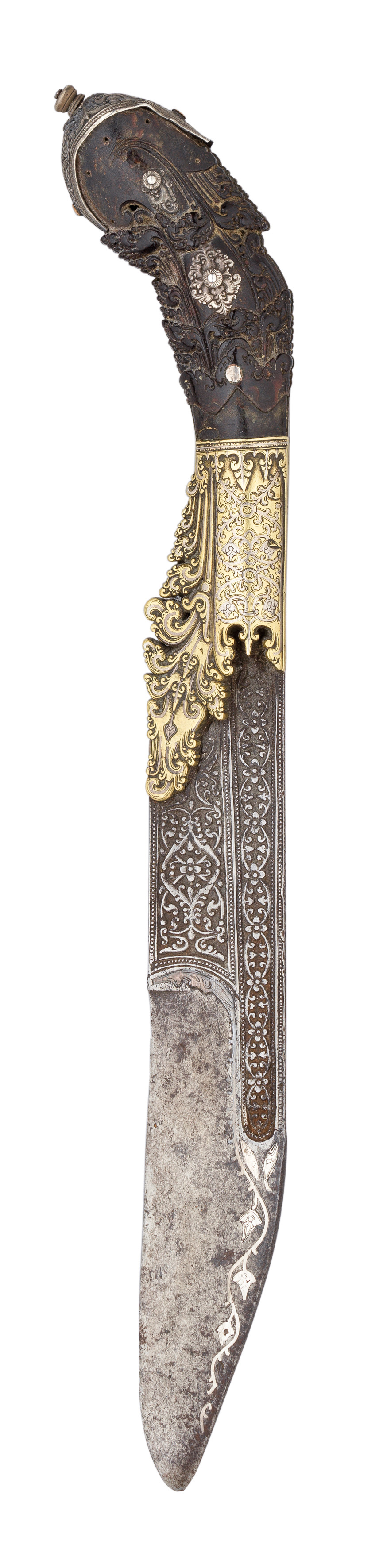 A CEYLONESE DAGGER (PIHA KAETTA)^ 18TH CENTURY AND A PERSIAN DAGGER^ QAJAR^ 19TH CENTURY