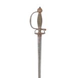 Ⓦ A FRENCH SMALL-SWORD WITH CHISELLED AND GILT IRON HILT^ CIRCA 1700