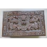 AN INDIAN ARMY CARVED CIGAR BOX