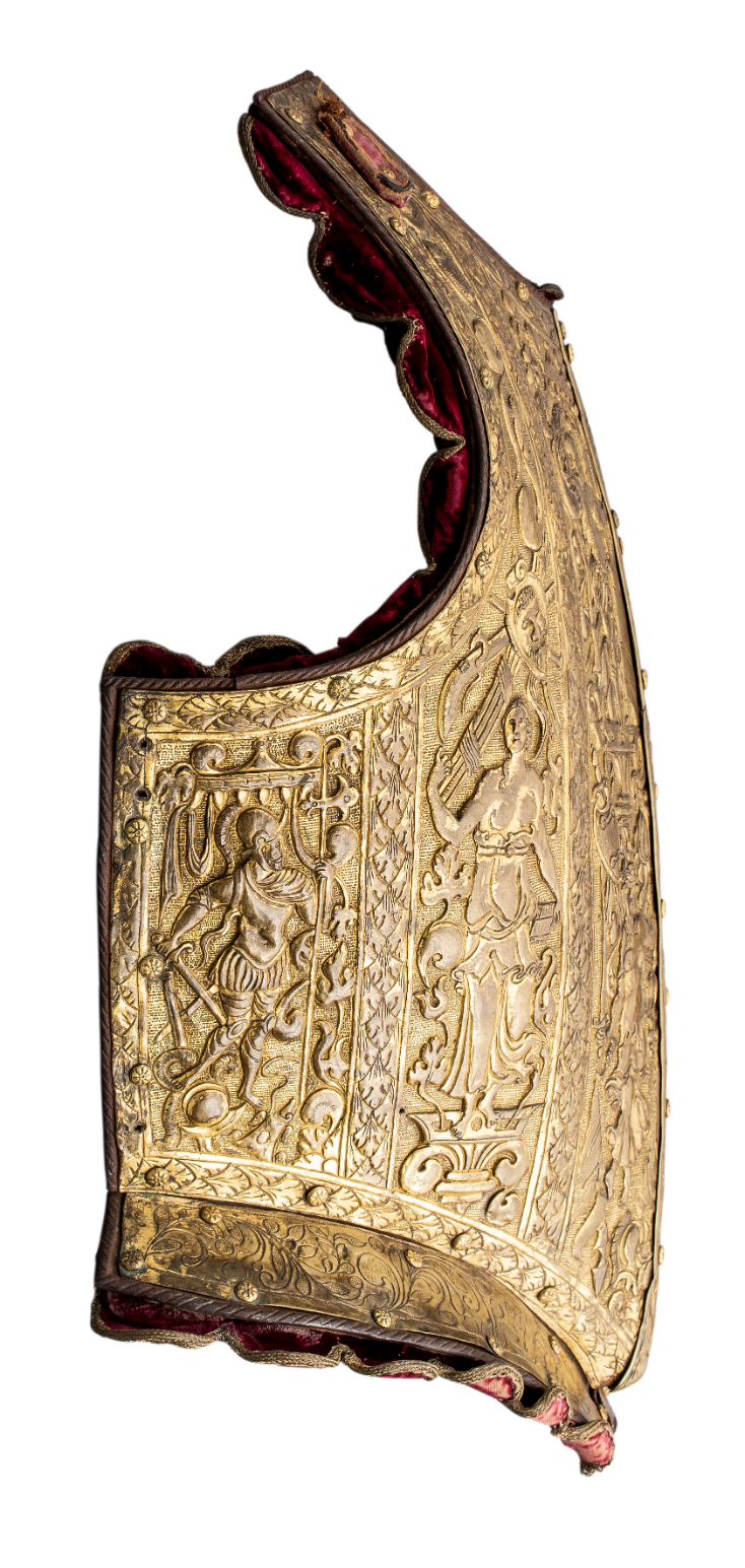 ‡ A FINE AND EXCEPTIONALLY RARE NORTH GERMAN PARADE CUIRASS WITH EMBOSSED AND CHASED DECORATION, LAT - Image 9 of 9