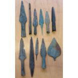 [AP] A WEST EUROPEAN BRONZE SPEARHEAD, 3000-1500 B.C. AND TEN FURTHER BRONZE WEAPONS