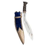 A NEPALESE SILVER-MOUNTED DAGGER (KUKRI), EARLY 20TH CENTURY