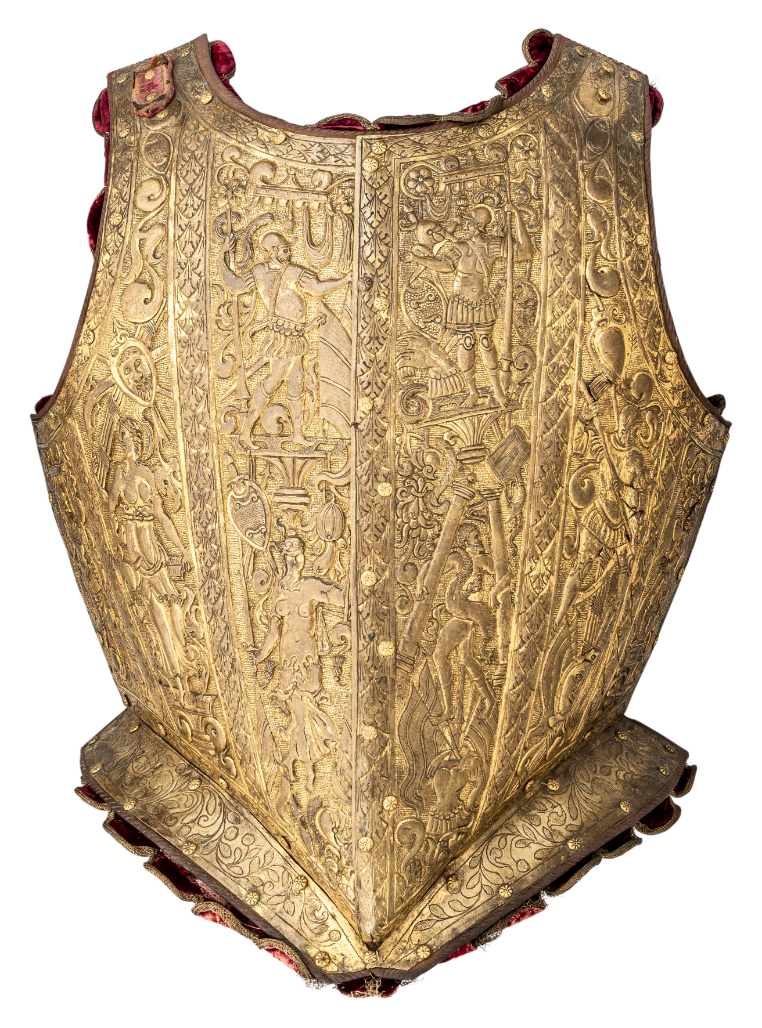 ‡ A FINE AND EXCEPTIONALLY RARE NORTH GERMAN PARADE CUIRASS WITH EMBOSSED AND CHASED DECORATION, LAT - Image 2 of 9