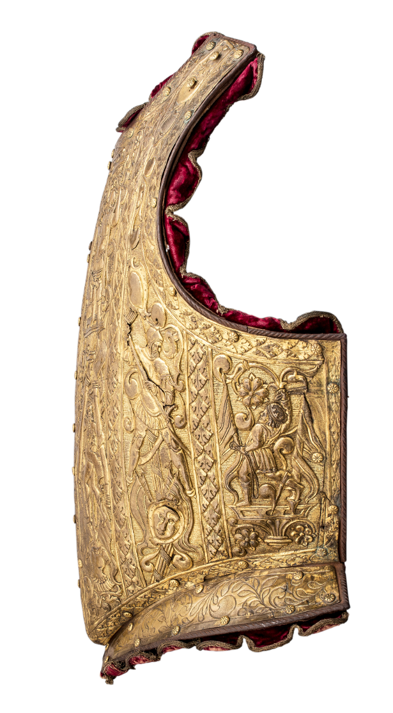 ‡ A FINE AND EXCEPTIONALLY RARE NORTH GERMAN PARADE CUIRASS WITH EMBOSSED AND CHASED DECORATION, LAT - Image 8 of 9