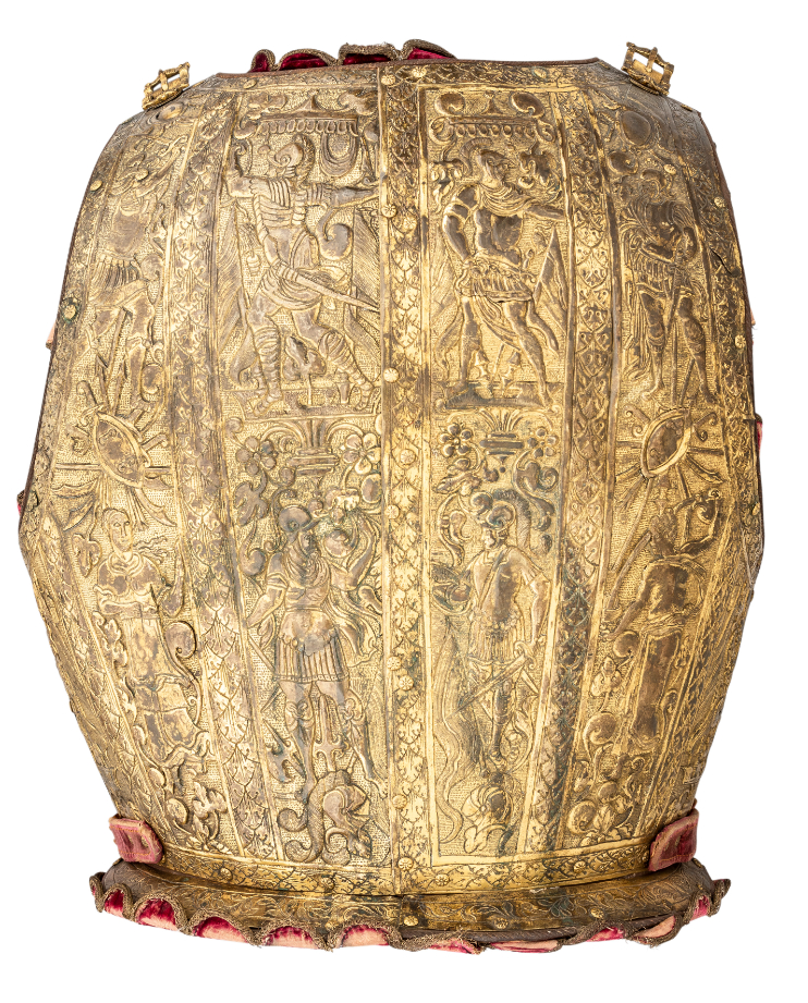 ‡ A FINE AND EXCEPTIONALLY RARE NORTH GERMAN PARADE CUIRASS WITH EMBOSSED AND CHASED DECORATION, LAT - Image 3 of 9