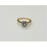 A 14ct yellow gold diamond set tanzanite heart shaped cluster ring,