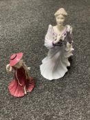 A Coalport china figure : Ladies of Fashion - Enchantress, modelled and decorated by hand,