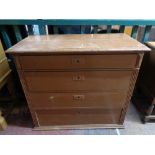 A nineteenth century painted pine four drawer chest CONDITION REPORT: 95cm wide by