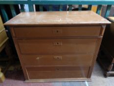 A nineteenth century painted pine four drawer chest CONDITION REPORT: 95cm wide by