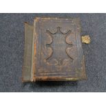 A Victorian illustrated Holy Bible with brass mount