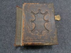 A Victorian illustrated Holy Bible with brass mount