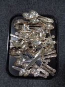 A tray of Walker and Hall Sheffield plated cutlery