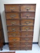 An early twentieth century Stolzenberg sixteen drawer cabinet CONDITION REPORT: