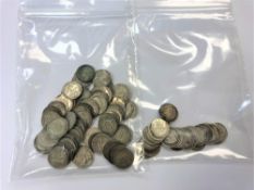 26 various Victorian silver three pence pieces,