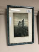 Victor Noble Rainbird : The Abbey , watercolour, signed, 19 cm x 12 cm, framed.