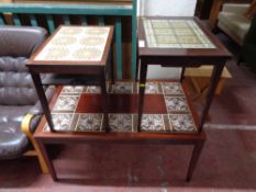 Three tiled contemporary tables