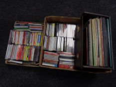 Two boxes of CDs and classical vinyl records