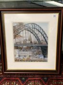 After Charlie Sprigg : View of The Tyne Bridge Fromthe South with The Cathedral Beyond,