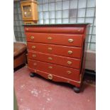 A nineteenth century painted five drawer chest