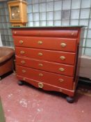 A nineteenth century painted five drawer chest