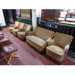 A five piece early twentieth century lounge suite comprising of two seater settee and four chairs