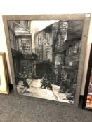 Contemporary British School : Workers Delivering Coal in a Cobbled Street,