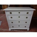 A nineteenth century painted four drawer chest