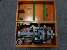 A Cook Troughton & Simms theodolite in wooden box CONDITION REPORT: The spirit