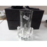 A Luxenoa Round Shard iced glass candle holder in retail packaging with dust covers