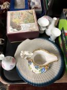 A tray of Beatrix Potter Paths and Burrows in box, shell dish,