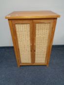 A pine double door cabinet