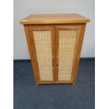 A pine double door cabinet