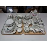 A large quantity of Portmeirion coffee and tea ware, toast rack,