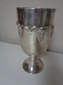 A Parks of London plated goblet with grape design