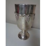 A Parks of London plated goblet with grape design