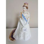 A Royal Worcester figure, Her Royal Highness Princess Margaret in her coronation robes,