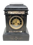 A Victorian slate mantel clock