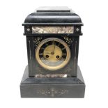 A Victorian slate mantel clock