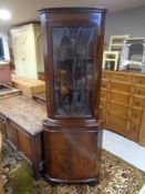 A reproduction mahogany corner display cabinet CONDITION REPORT: 65cm wide,