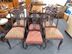 A set of four Edwardian mahogany dining chairs together with a pair of matching nursing chairs