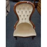 A Victorian style lady's chair in buttoned dralon