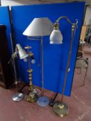 Four decorative floor lamps (continental wired)