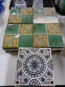 A quantity of antique tiles CONDITION REPORT: Approximately 26 in total,