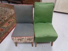 Two mid century bedroom chairs