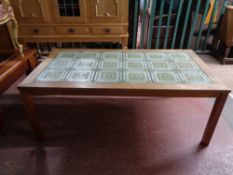 A mid century Danish tiled coffee table