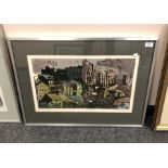 Norman Wade : Durham Castle, screenprint in colours, an artist's proof,