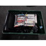 A crate of Sony Playstation 3, games,