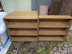 Four sets of teak effect shelves